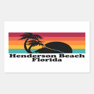 Vintag Henderson Beach Florida Rechteckiger Aufkleber