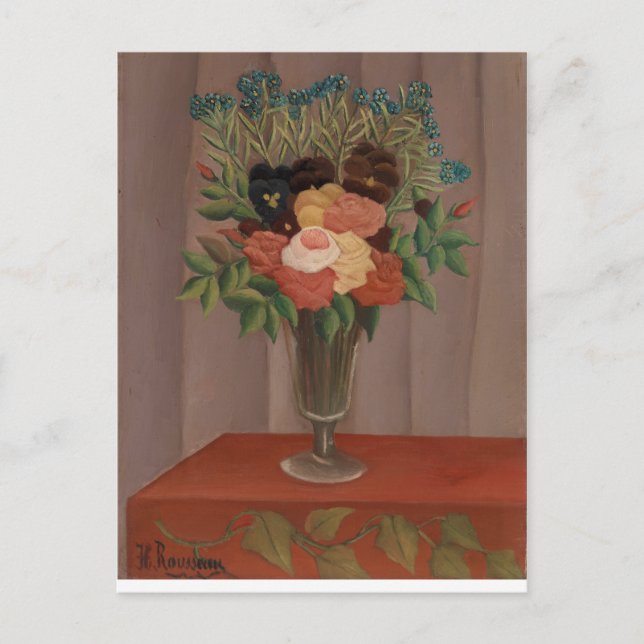 Vintag Henri Rousseau Bouquet von Blume Postkarte (Vorderseite)