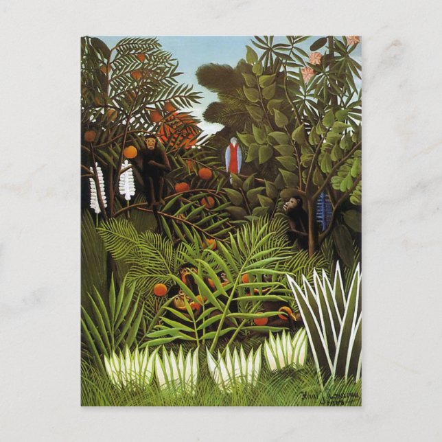 Vintag Henri Rousseau Exotische Landschaft Postkarte (Vorderseite)