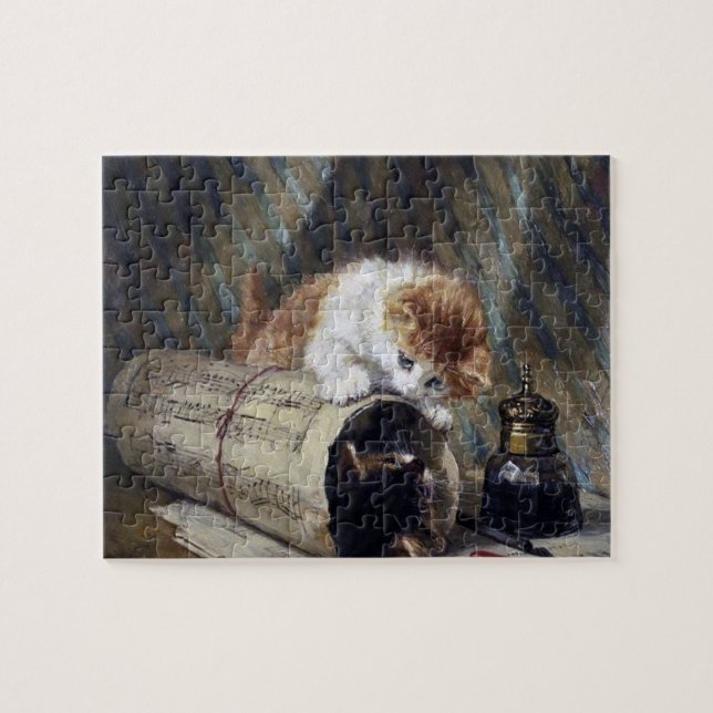Vintag Henriette Ronner-Knip Zwei Kätzchen Malerei Puzzle (Horizontal)