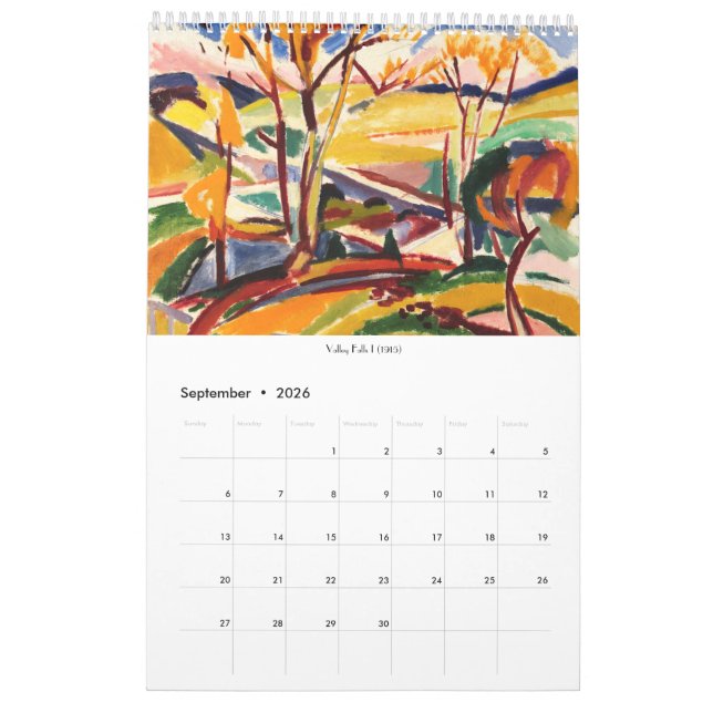 Vintag Henry Lyman Saÿen Modernist Art Calendar Kalender (Sep 2026)