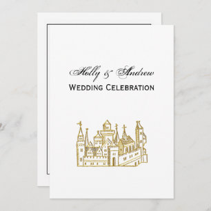 Vintag Heraldic Castle #2 Wappen Imitate Gold Einladung