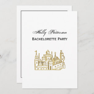 Vintag Heraldic Castle #2 Wappen Imitate Gold Einladung