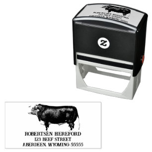 Vintag Hereford Bull Permastempel