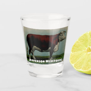 Vintag Hereford Cow Schnapsglas