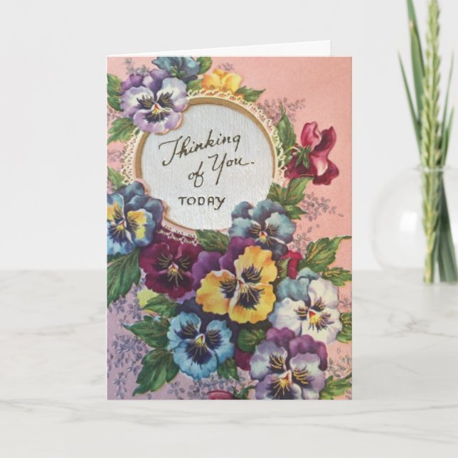 Vintag - heute denkend an Sie, Karte (Vorderseite)