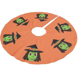 Vintag-Hexe-Pinsel-Polyester-Tree-Rock Polyester Weihnachtsbaumdecke