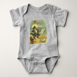 Vintag Hey Diddle Diddle Kinderzimmer Rhyme wieder Baby Strampler