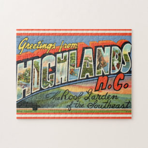 Vintag Highlands NC Postkarte Puzzle