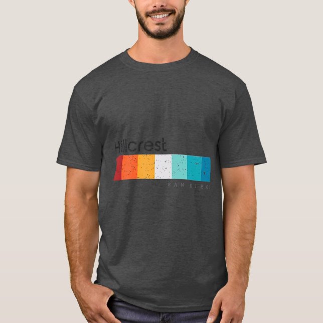 Vintag Hillcrest San Diego Retro Design T-Shirt (Vorderseite)