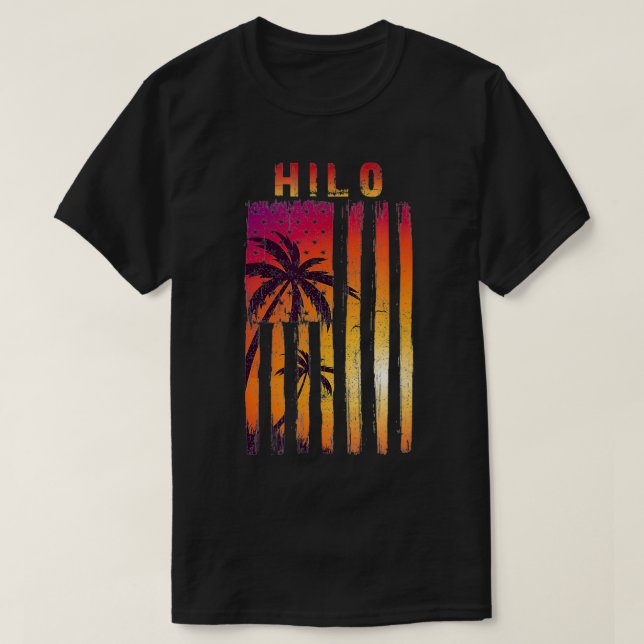 Vintag Hilo, Patriotische Flagge Hawaiis T-Shirt (Design vorne)