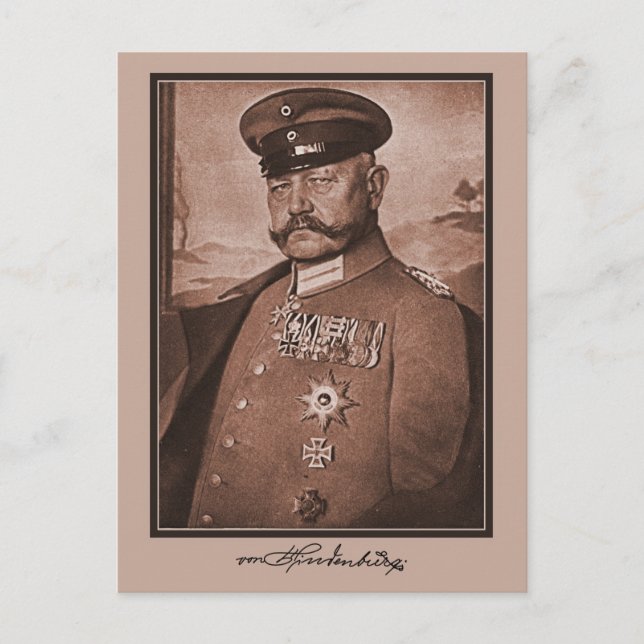 Vintag Hindenburg, Dekorationen, Autogramm Postkarte (Vorderseite)