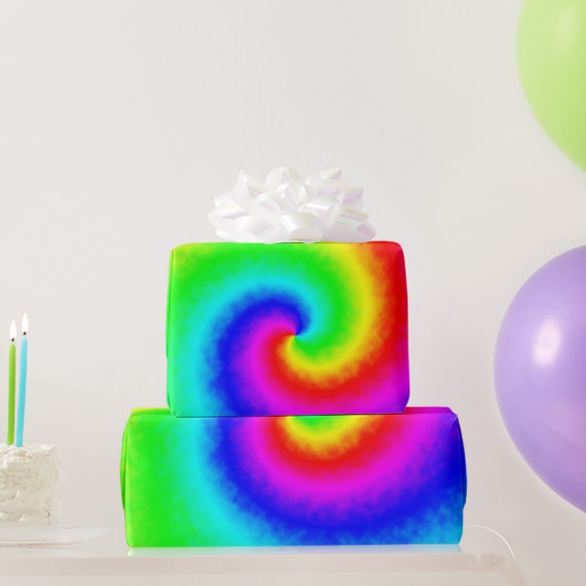 Vintag Hippie Boho Gefärbte Krawatte Psychedelic T Geschenkpapier (Partygeschenke)