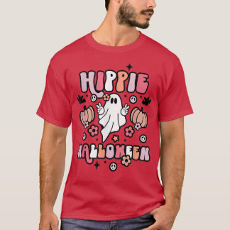 Vintag Hippie Halloween Ghost Boo Spooky Hallowee T-Shirt
