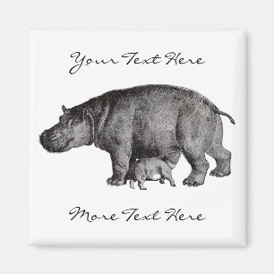 Vintag Hippo Magnet