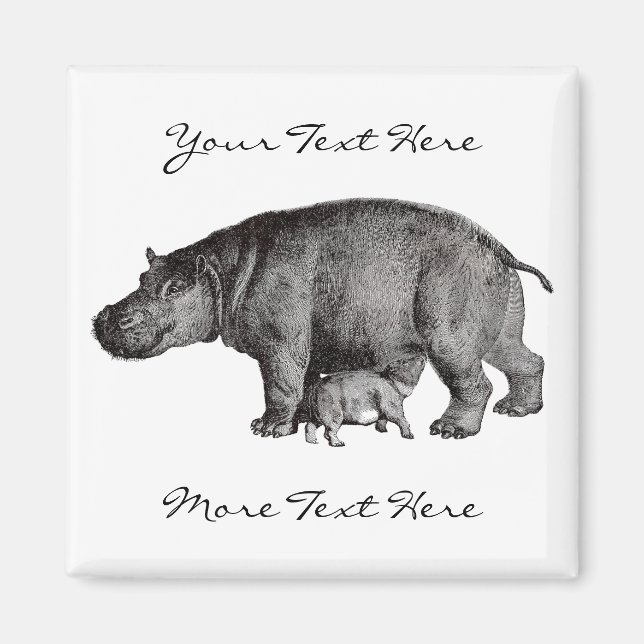 Vintag Hippo Magnet (Vorne)