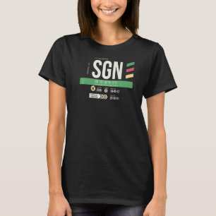 Vintag Ho Chi Minh City SGN Airport Code Retro Tr T-Shirt