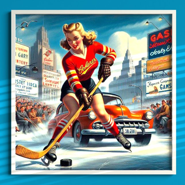 Vintag Hockey Girl Poster (Von Creator hochgeladen)