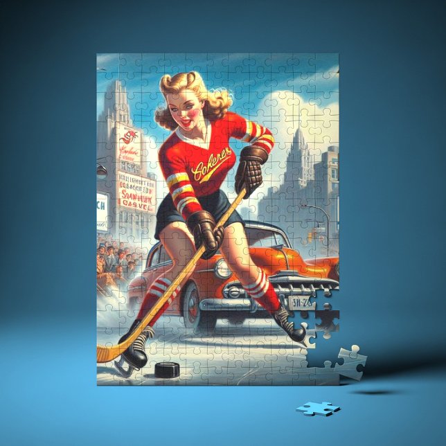 Vintag Hockey Girl Puzzle (Von Creator hochgeladen)