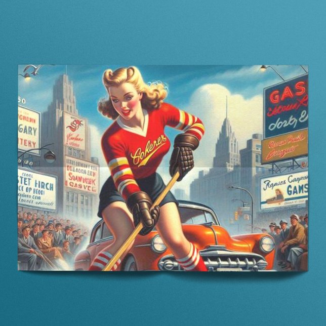Vintag Hockey Girl Seidenpapier (Von Creator hochgeladen)