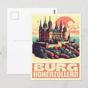 Vintag Hohenzollern Burg Burg Hohenzoller Geschenk Postkarte