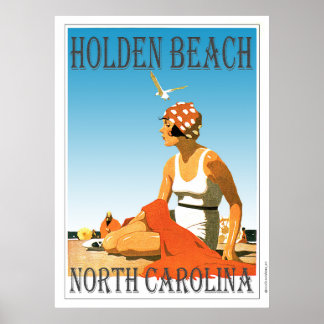 Vintag Holden Beach Poster