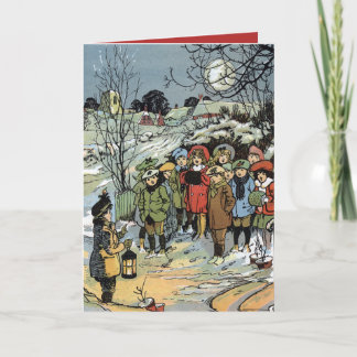 Vintag Holiday Carol Singers Frank Watkins Feiertagskarte