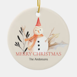 Vintag Holiday Snowman Weihnachten Keramik Ornamen Keramik Ornament