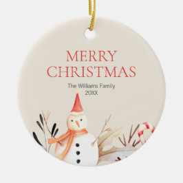 Vintag Holiday Snowman Weihnachten Keramik Ornament