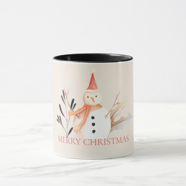 Vintag Holiday Snowman Weihnachten Tasse (Zentrum)