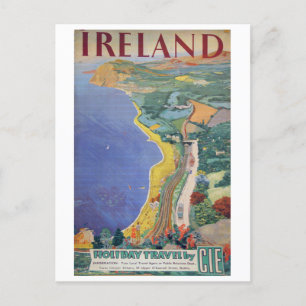 Vintag Holiday Travel Killiney Bay Irland Postkarte