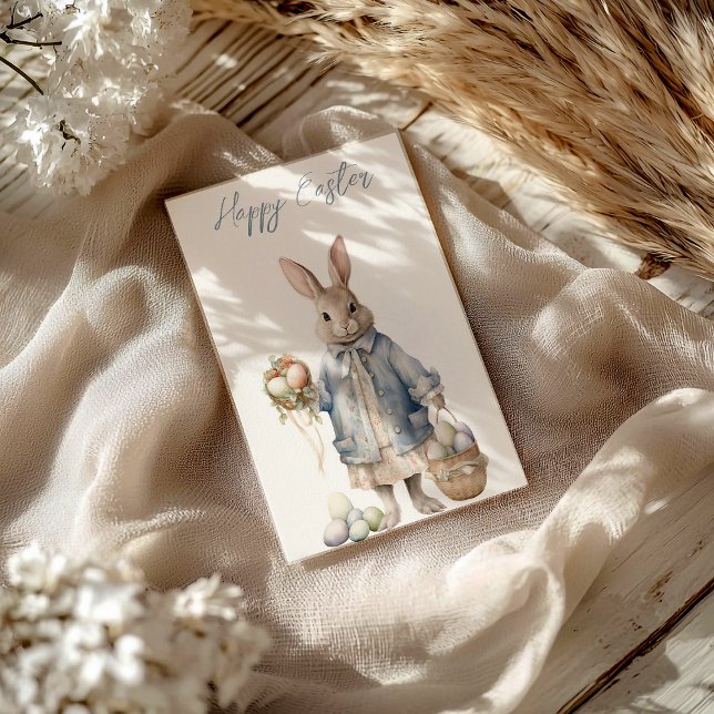 Vintag Holidays Bunny Feiertagspostkarte (Von Creator hochgeladen)