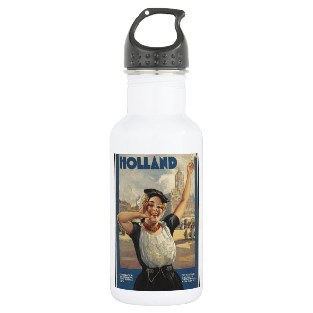 Vintag Holland Air Travel Edelstahlflasche (Vorderseite)
