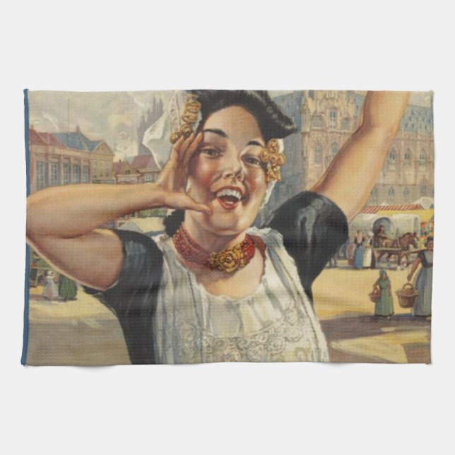 Vintag Holland Air Travel Küchentuch (Horizontal)