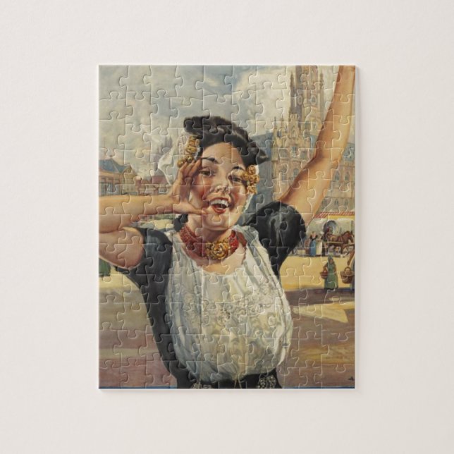 Vintag Holland Air Travel Puzzle (Vertikal)