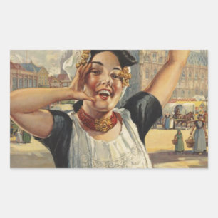 Vintag Holland Air Travel Rechteckiger Aufkleber