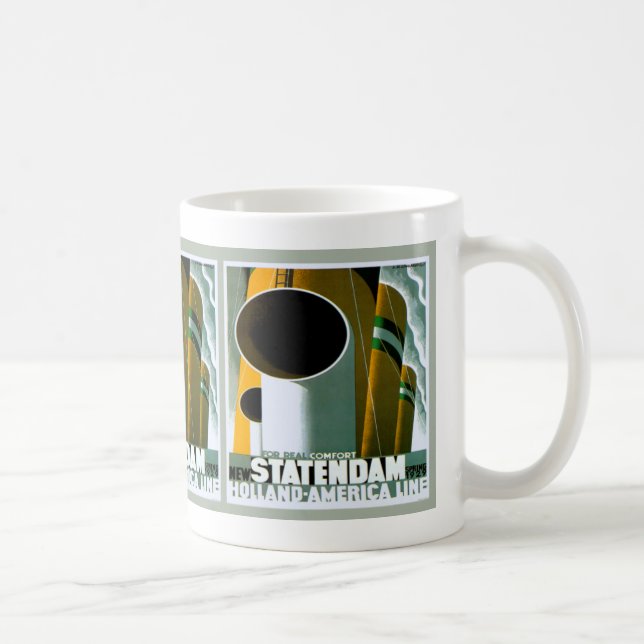 Vintag Holland - America Line Poster Kaffeetasse (Rechts)