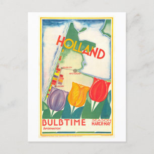 Vintag Holland/Niederlande Tulip Travel Poster Postkarte