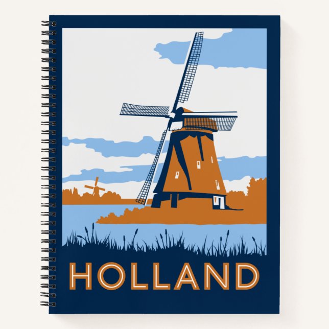 Vintag Holland Poster Notizbuch (Vorderseite)