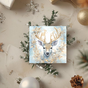 Vintag Holly Country Deer Feiertagskarte