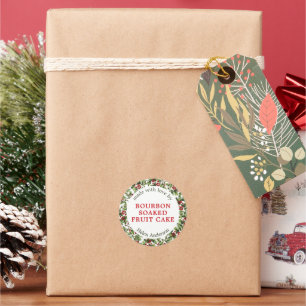 Vintag Holly Frame Weihnachtsgeschenk Runder Aufkleber