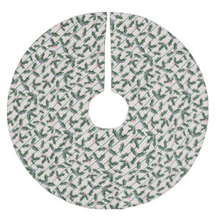 Vintag Holly Holiday Polyester Weihnachtsbaumdecke