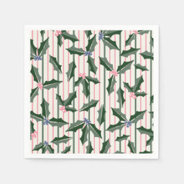 Vintag Holly Holiday Serviette