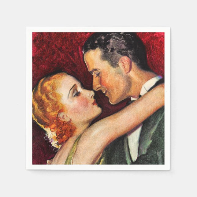 Vintag Hollywood Glamour Couple - Red Serviette (Vorderseite)