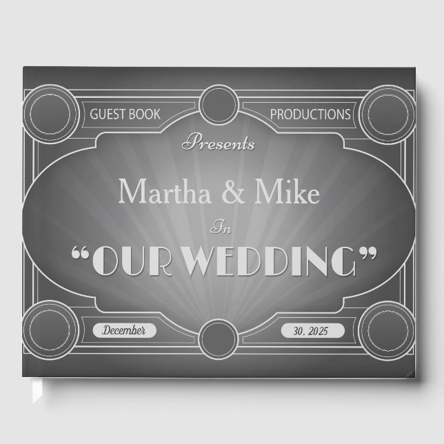 Vintag Hollywood Movie Title Wedding Guest Book Gästebuch (Vorderseite)