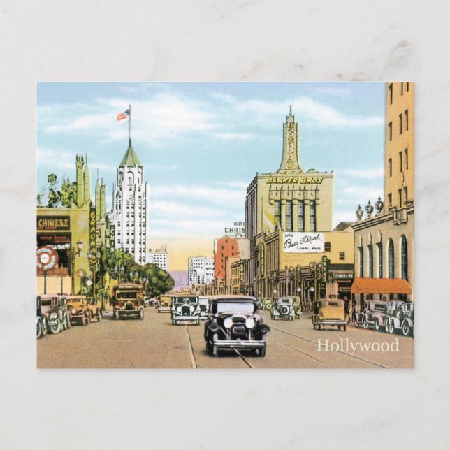 Vintag Hollywood Postkarte (Vorderseite)