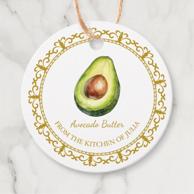 Vintag Homemade Avocado Butter Hang Tag Geschenkanhänger (Vorderseite)