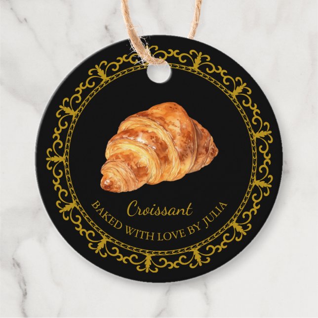 Vintag Homemade Croissant Hang Tag Geschenkanhänger (Vorderseite)