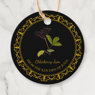 Vintag Homemade Elderberry Jam Hang Tag l Black Geschenkanhänger