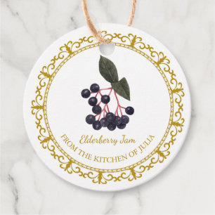 Vintag Homemade Elderberry Jam Hang Tag l White Geschenkanhänger
